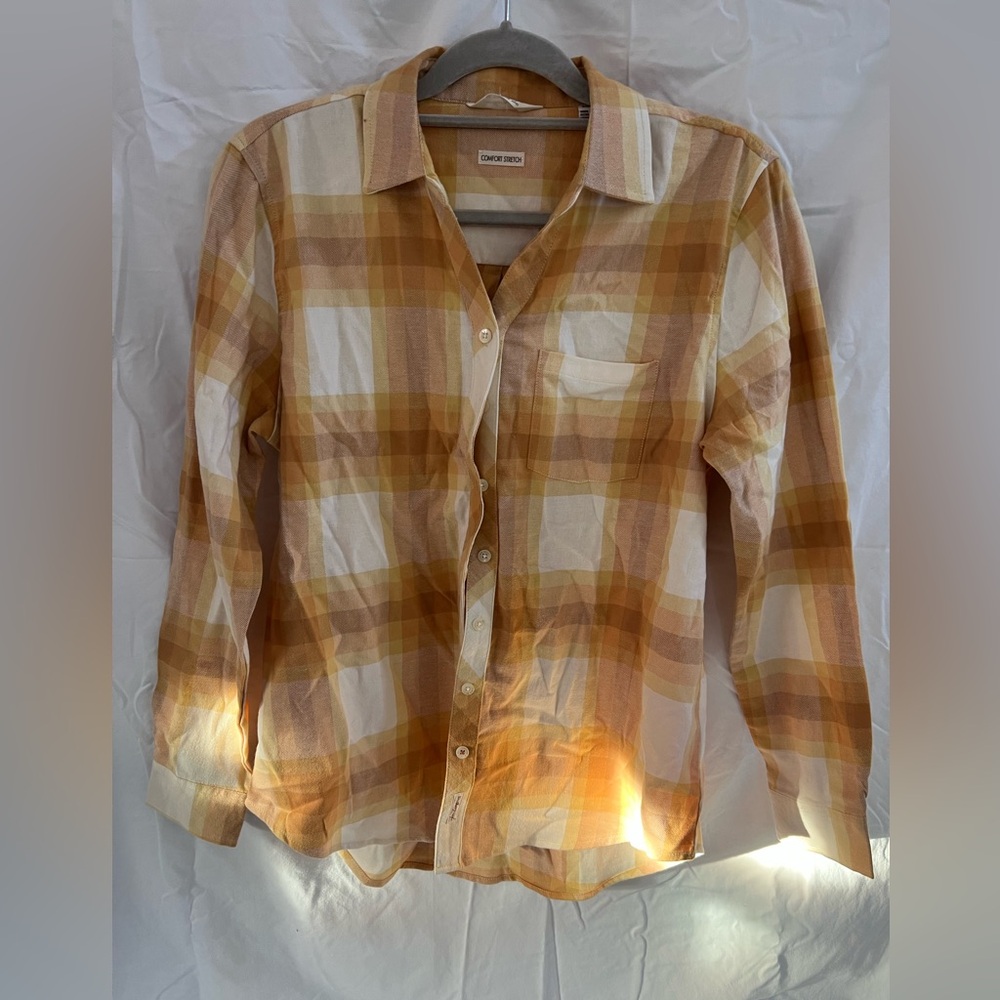 Weatherproof Women’s  Casual Plaid Shirt in Yellow #150